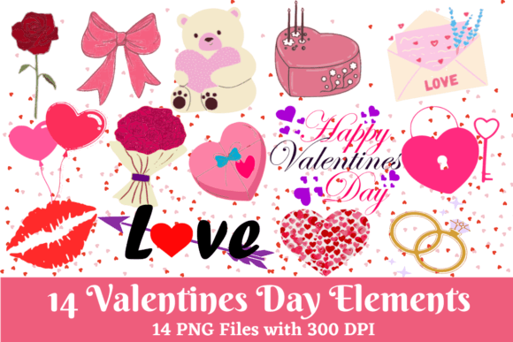 14 Valentines Elements SVG: Graphics for Crafts & Brand Campaigns