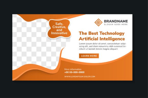 Artificial Intellegence Horizontal Page: Graphics for Social Media Templates