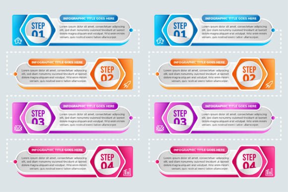 Four Steps Hexagon Infographics: Graphics & Infographics That Clarify