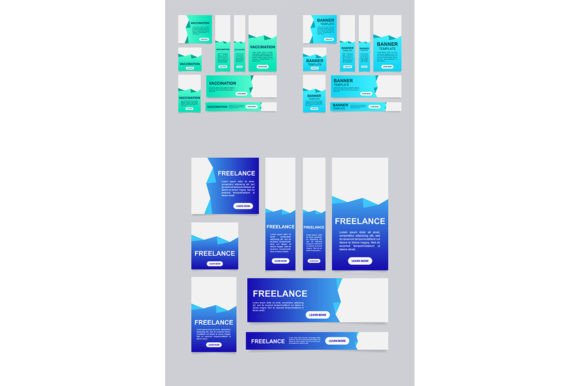 Freelance Jobs Web Banner Template Set: Graphics for Local Branding