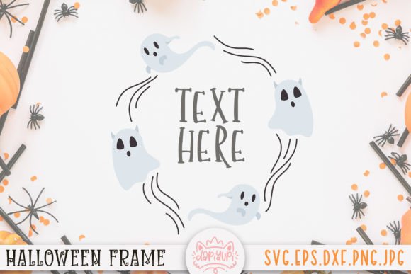 Halloween Frame with Illustration: Graphics for Crafts