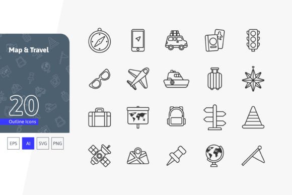 Map and Travel Outline Icons: Clean Graphics for Brand Storytelling