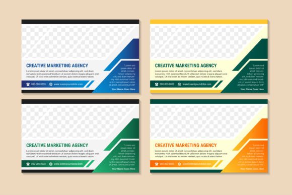Marketing Agency Horizontal Banner: Graphics & Print Templates