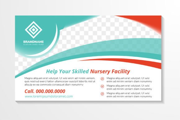 Nursery Facility Horizontal Banner: Graphics & Print Templates