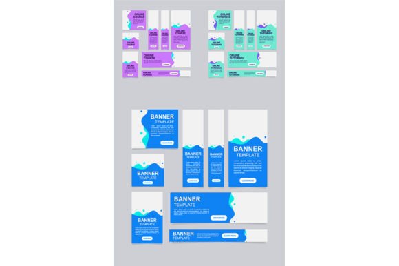 Online Tutor Web Banner Template Bundle: Graphics & Graphic Templates