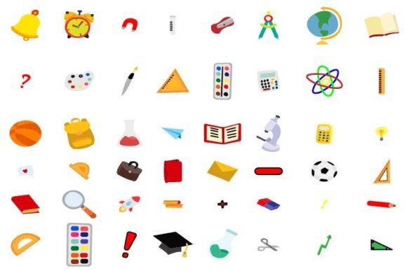 School Supplies Collection: Graphics & Web Elements for Crafters