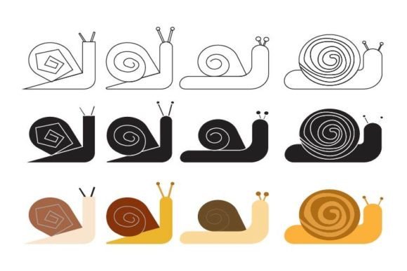 Snail Collection Graphics for Web Elements & Handmade Design