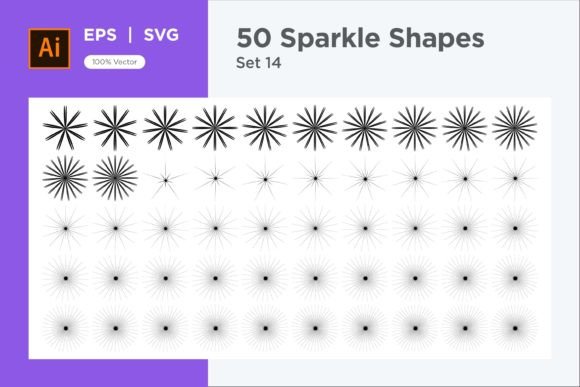 Sparkle Shape Symbol Sign V3-50 -14 Graphics
