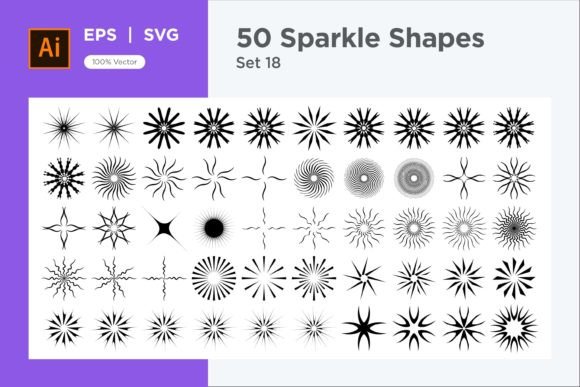 Sparkle Shape Symbol Sign V3-50 -18 Graphics
