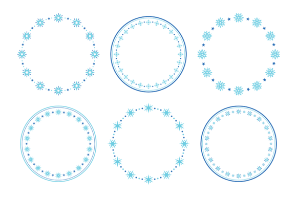 Starry Snowflake Winter Border Clip Art: Graphics for Decorative Elements