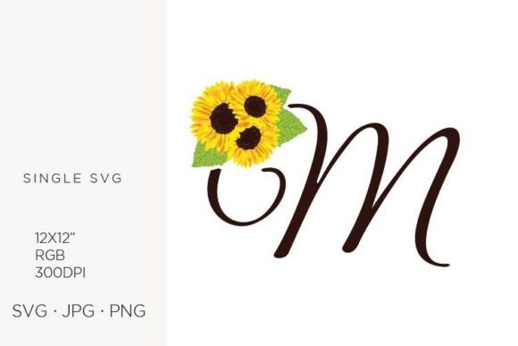 Sunflowers Letter M: Graphics & Icons for Editorial Charm