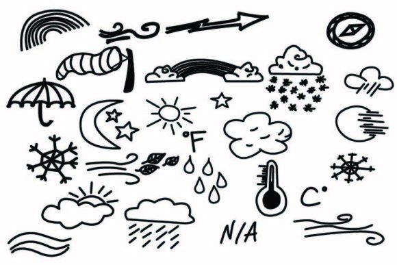 Temperature Doodles Collection: Graphics & Web Elements