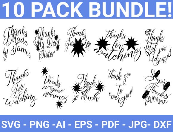 Thank You SVG Bundle: Graphics for Crafts & Content Publishing