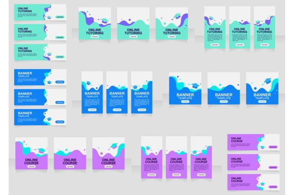 Universal Web Banner Design Template Set: Graphics & Graphic Templates
