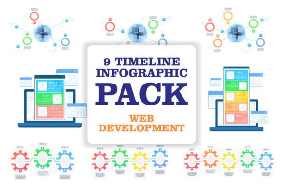 Web Development Infographic Template Set Graphics