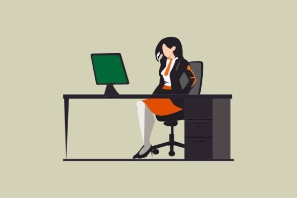 Working Woman Graphics for Web Elements